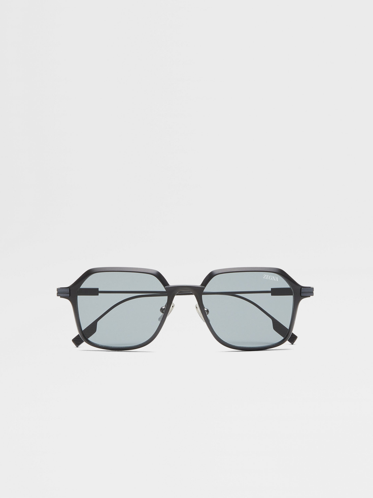 Gafas de sol de aluminio y metal azul marino