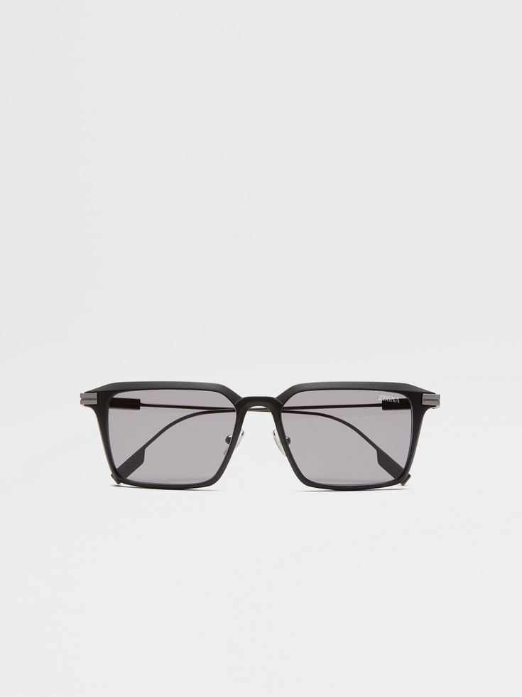 Gafas de sol de aluminio y metal gris oscuro