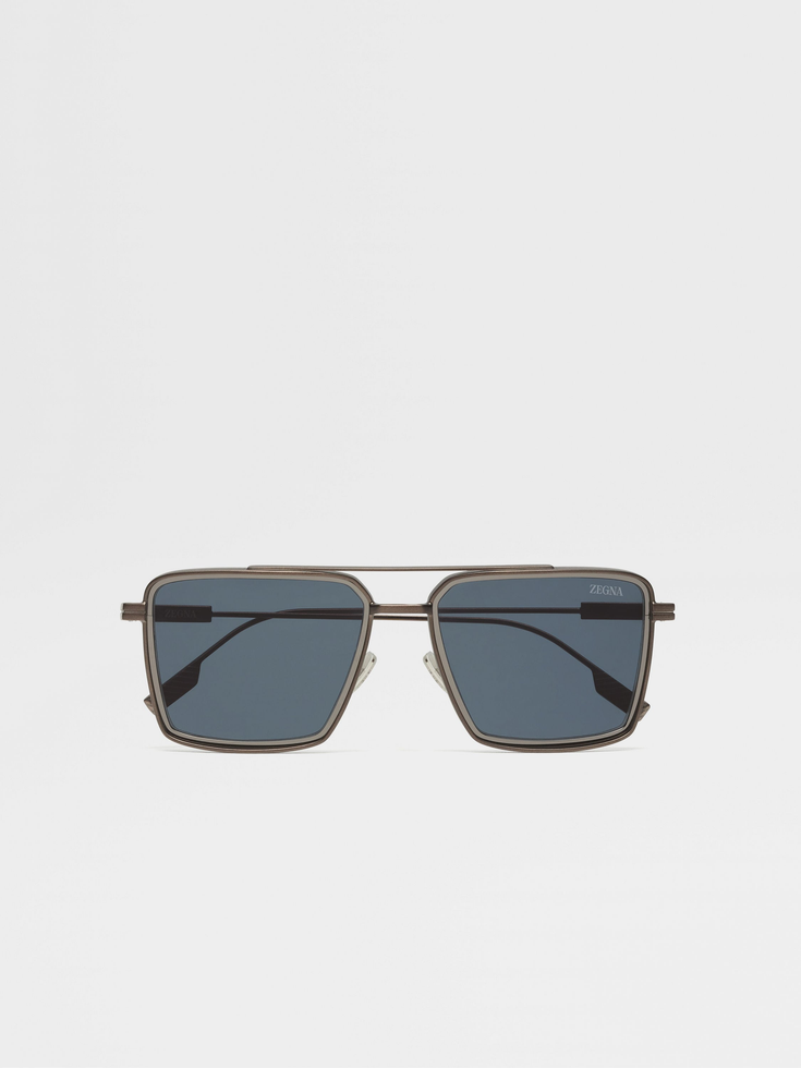 Gafas de sol de metal anilina de bronce oscuro