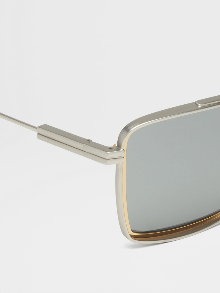 Gafas de sol de metal satinado y paladio