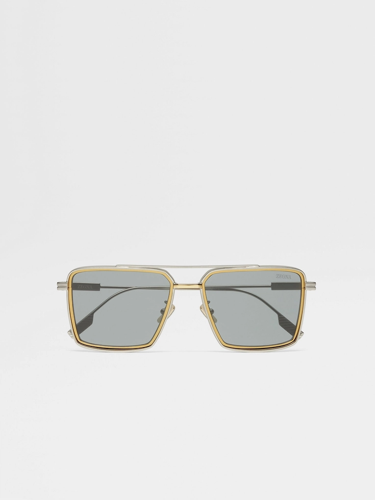 Gafas de sol de metal satinado y paladio
