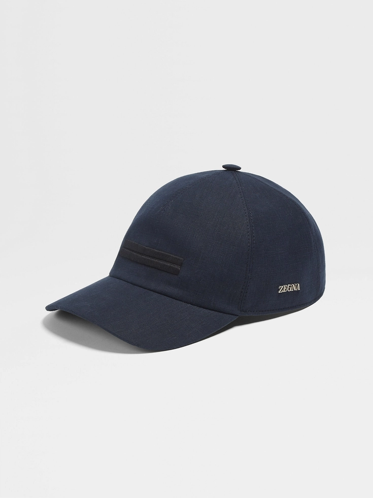 Gorra de béisbol Oasi Lino azul oscuro