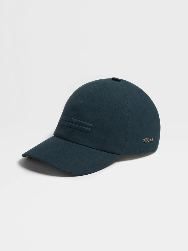 Gorra de béisbol Oasi Lino azul verdoso