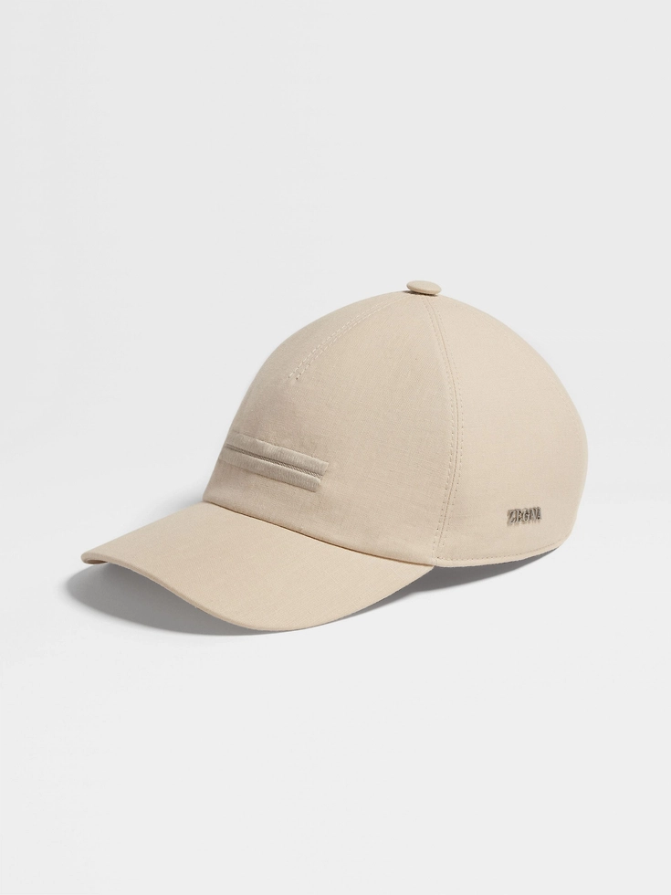 Gorra de béisbol Oasi Lino beige claro