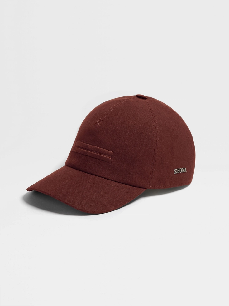 Gorra de béisbol Oasi Lino rojo ladrillo