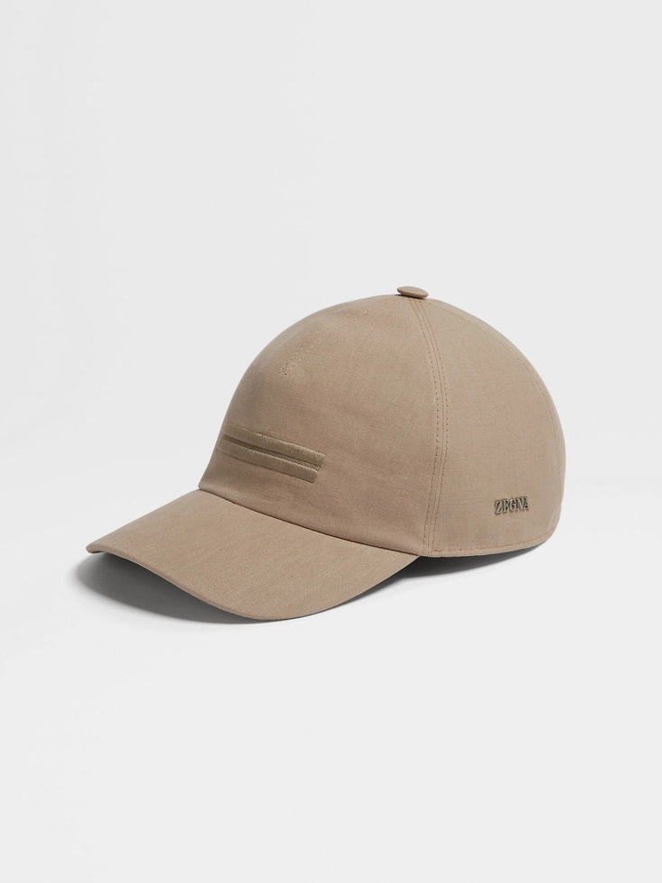 Gorra de béisbol beige Oasi Lino