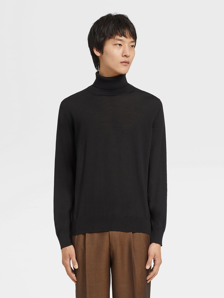 Jersey de cuello alto Cashseta negro