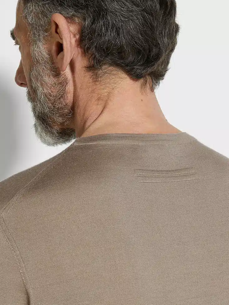 Jersey de cuello redondo Cashseta color topo claro