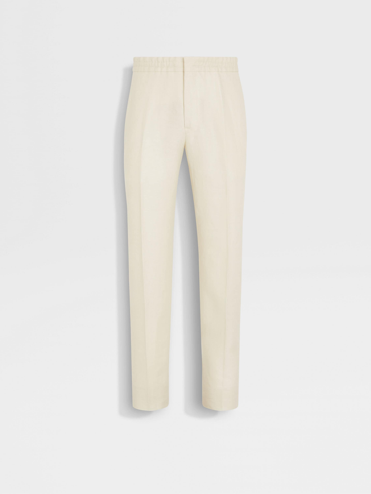 Pantalones blancos de lino Oasi