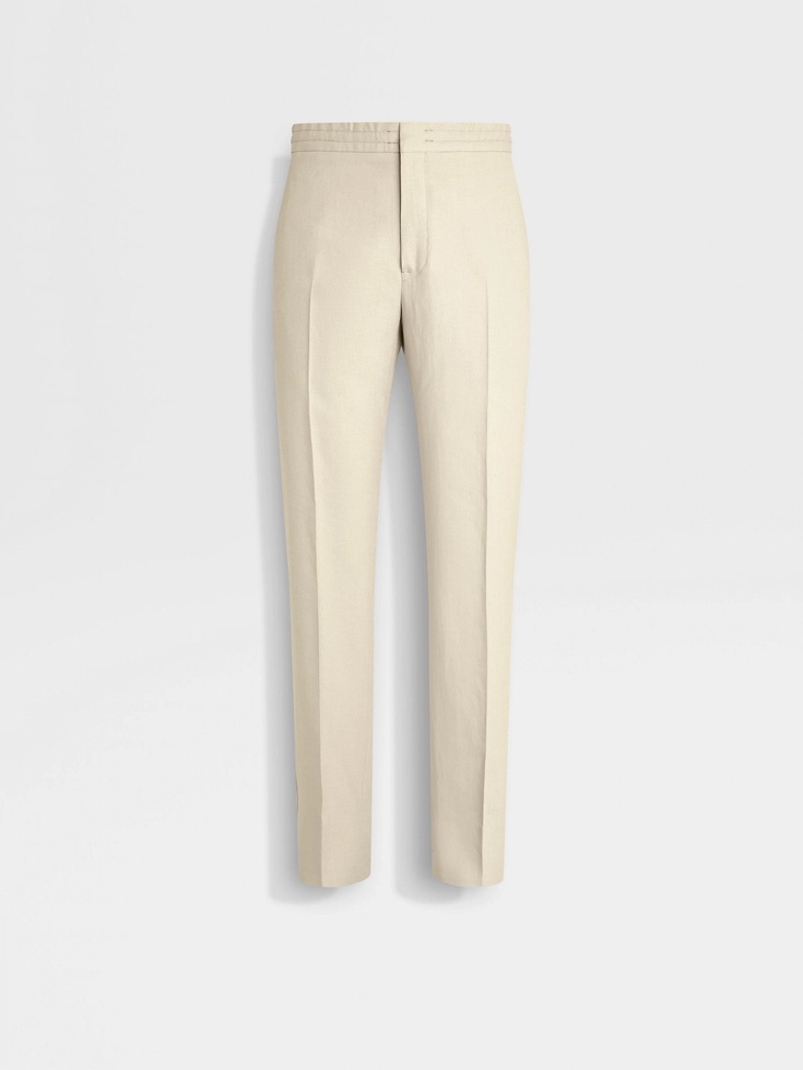 Pantalones blancos de lino Oasi