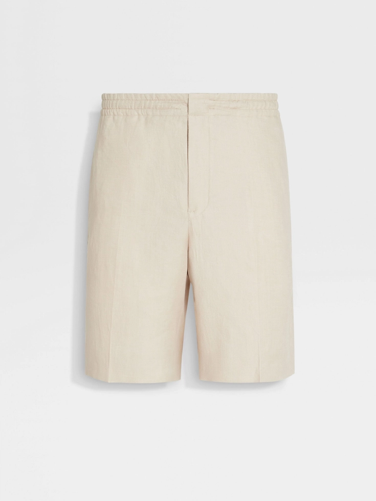Pantalones cortos de lino Oasi beige claro