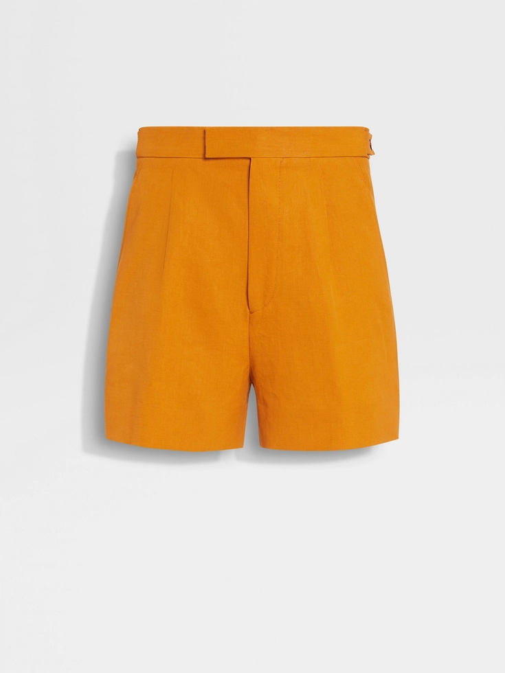 Pantalones cortos de lino Oasi ocre