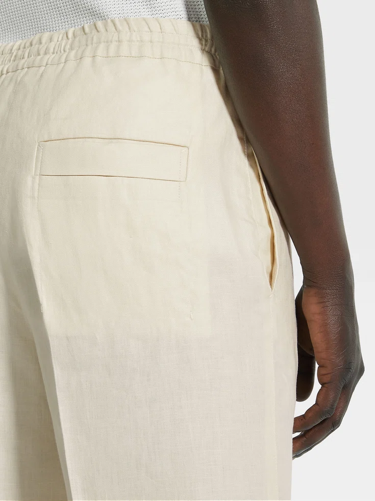 Pantalones cortos de lino blanco Oasi