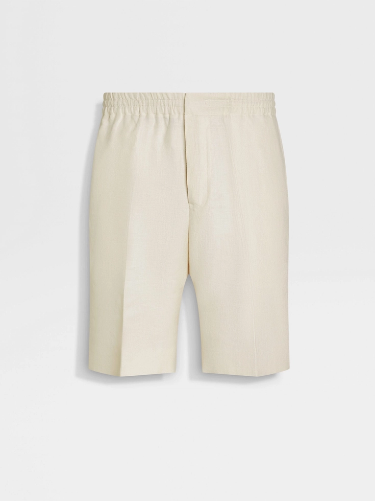 Pantalones cortos de lino blanco Oasi