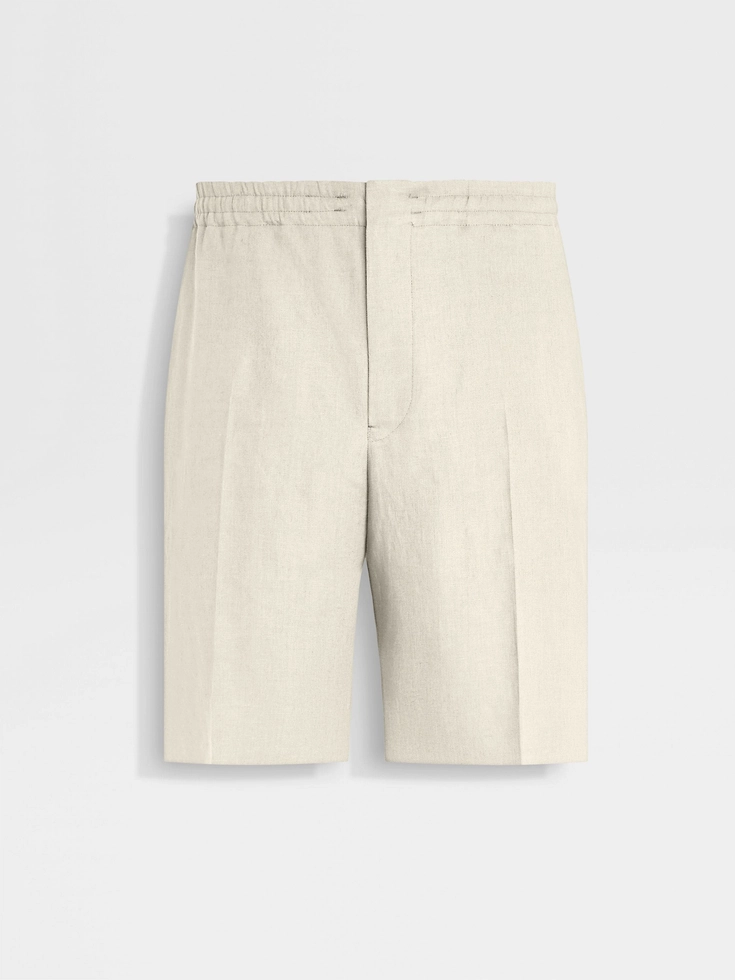 Pantalones cortos de lino blanco Oasi