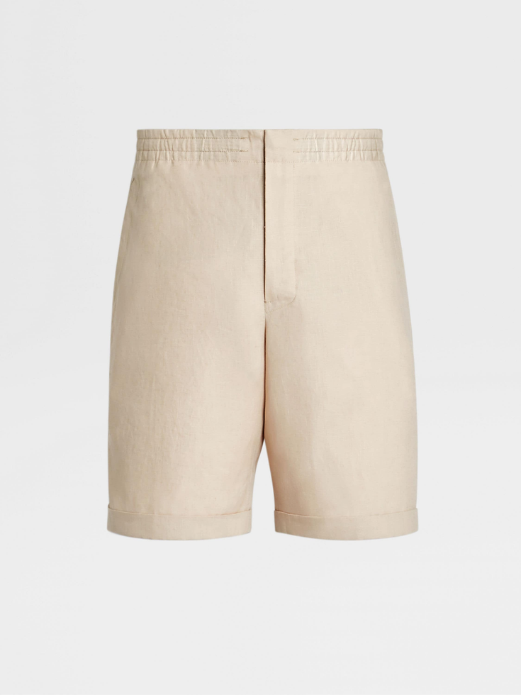 Pantalones cortos de lino blanco roto