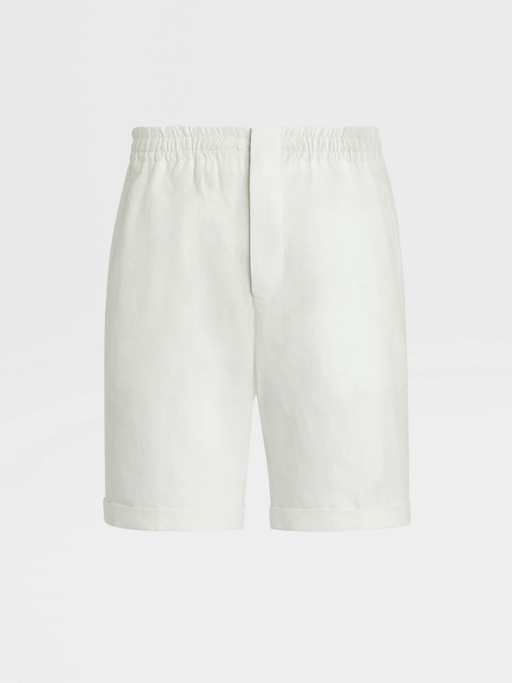Pantalones cortos de lino blanco