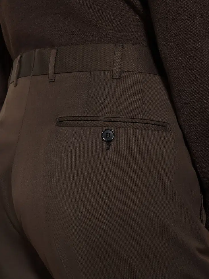 Pantalones de algodón y lana Centoventimila marrón oscuro