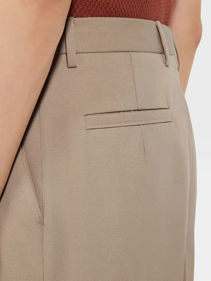 Pantalones de algodón y lana color topo claro