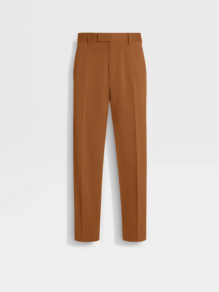 Pantalones de algodón y lana con follaje oscuro