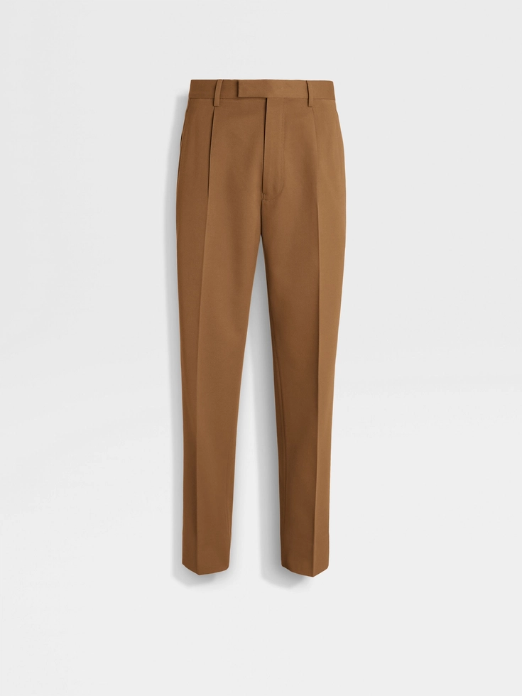 Pantalones de algodón y lana con follaje oscuro