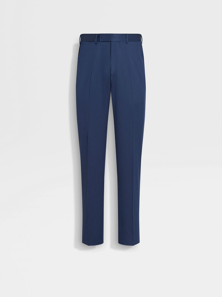 Pantalones de lana Centoventimila azul verdoso oscuro
