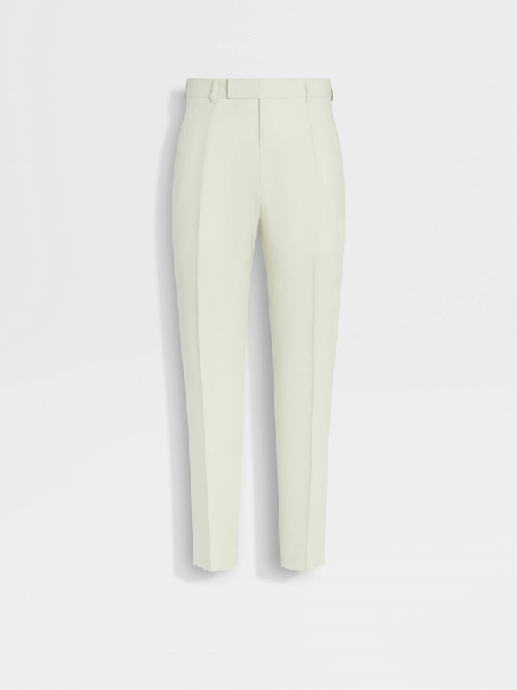 Pantalones de lino Oasi amarillo claro