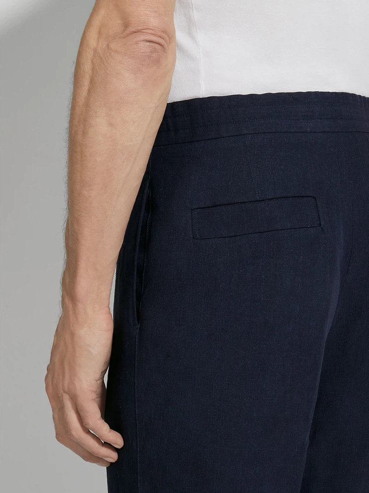 Pantalones de lino Oasi azul tinta