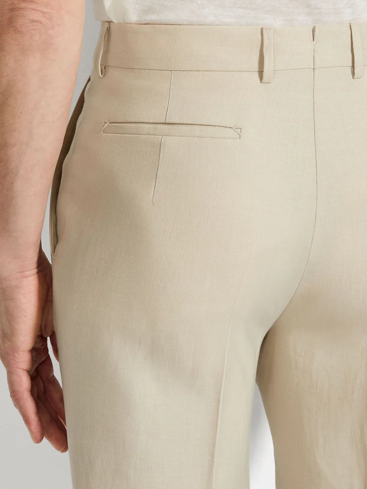 Pantalones de lino Oasi beige claro