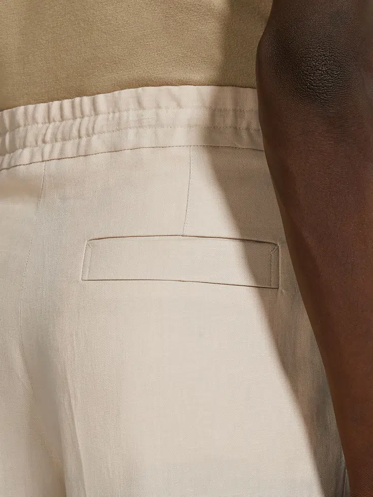 Pantalones de lino Oasi color topo claro
