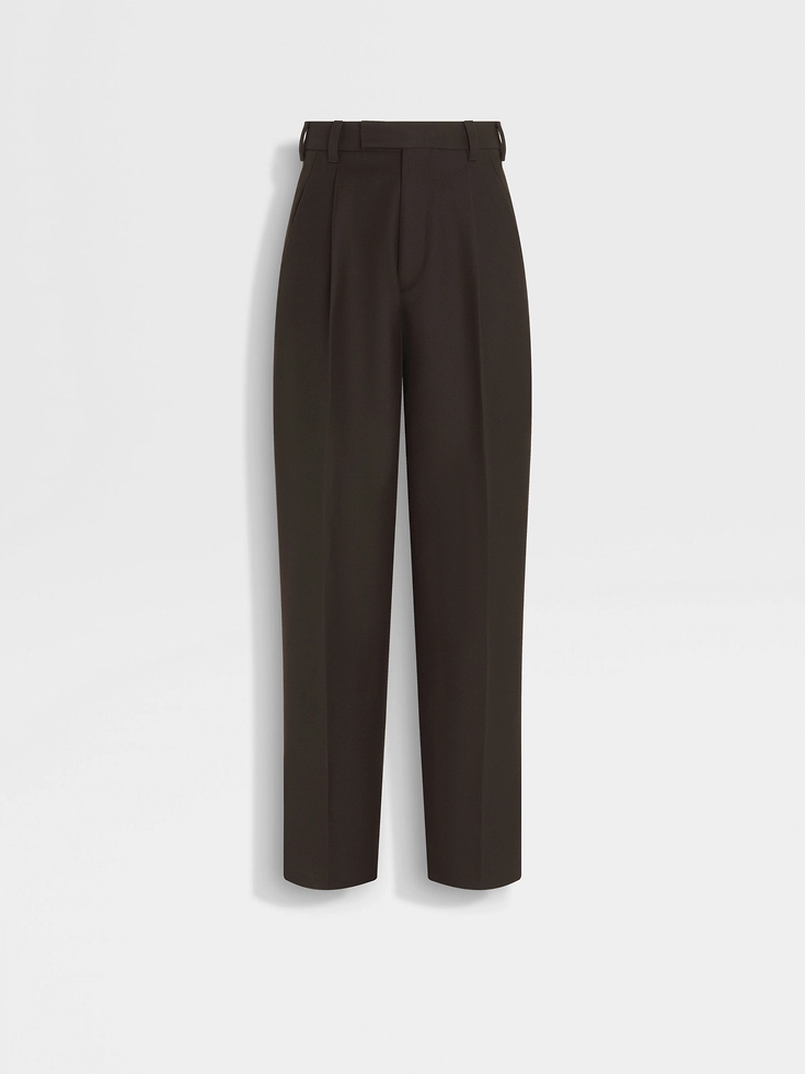Pantalones de lino Oasi marrón oscuro