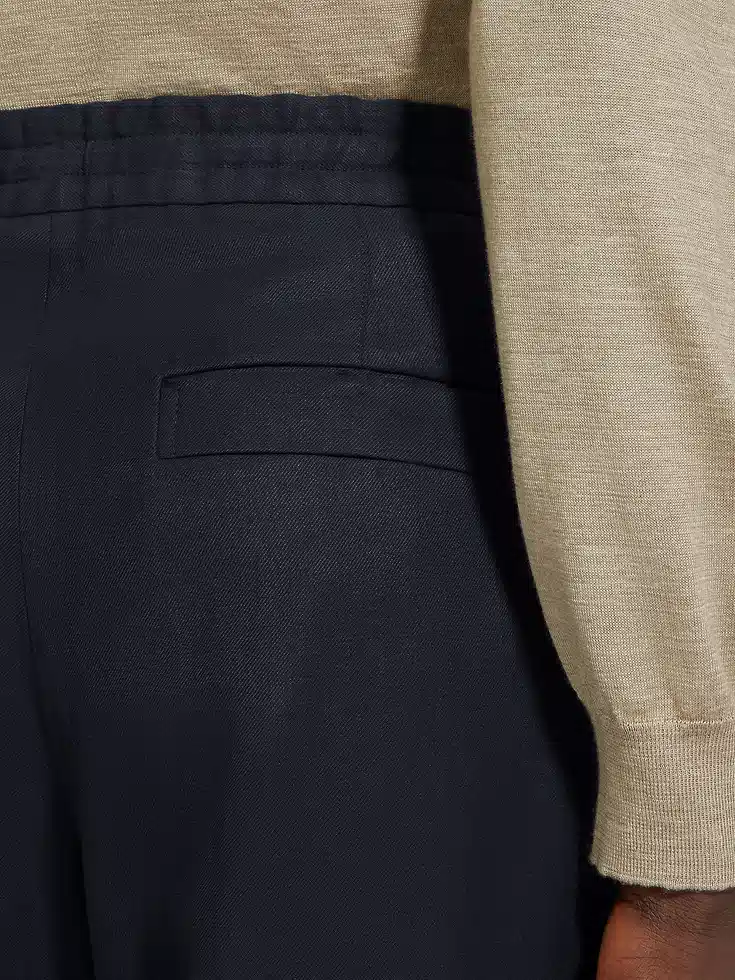 Pantalones de lino azul marino Oasi