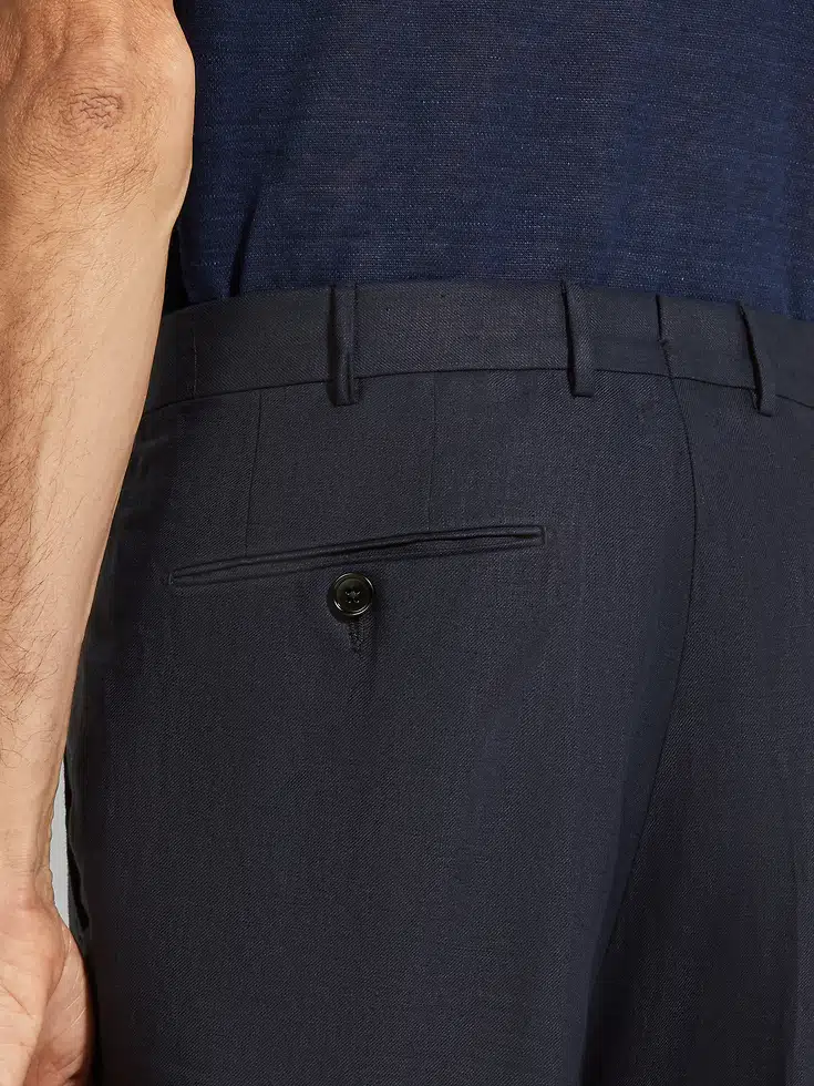 Pantalones de lino azul marino Oasi