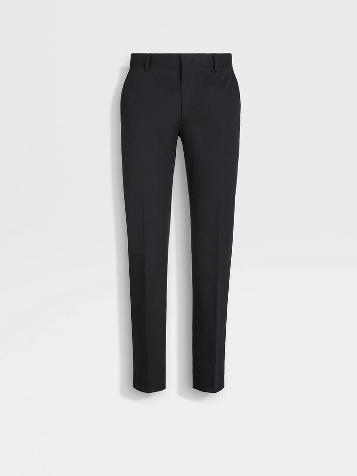 Pantalones negros de algodón elástico