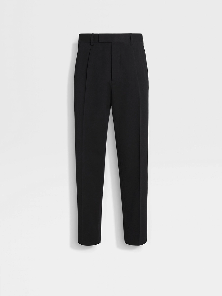 Pantalones negros de algodón y lana