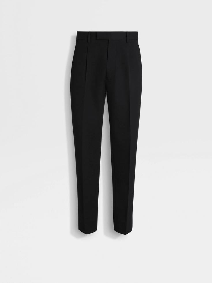 Pantalones negros de algodón y lana