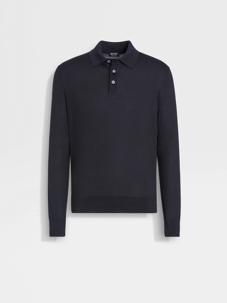 Polo Cashseta azul marino jaspeado
