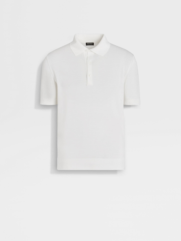 Polo blanco de algodón premium