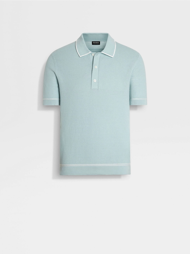 Polo de algodón premium azul claro