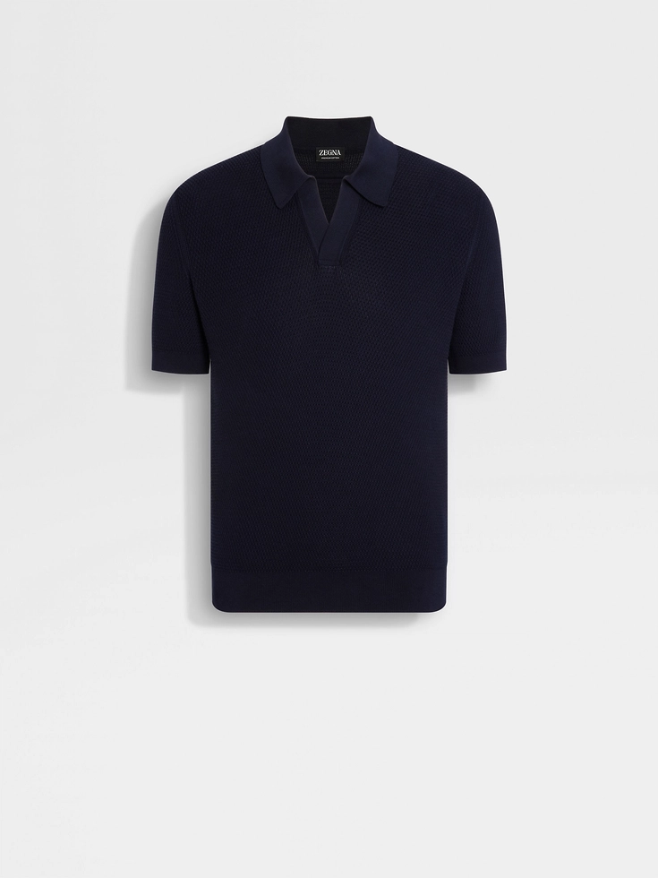 Polo de algodón premium azul marino
