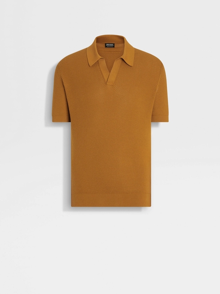 Polo de algodón premium en color ocre