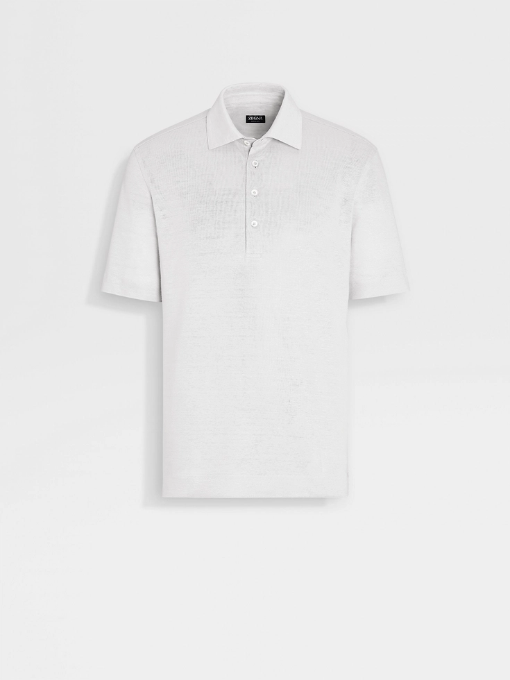 Polo de lino blanco óptico