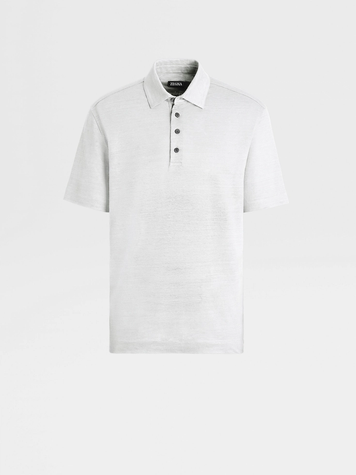 Polo de manga corta de lino puro blanco - Polo de manga corta de lino puro blanco
