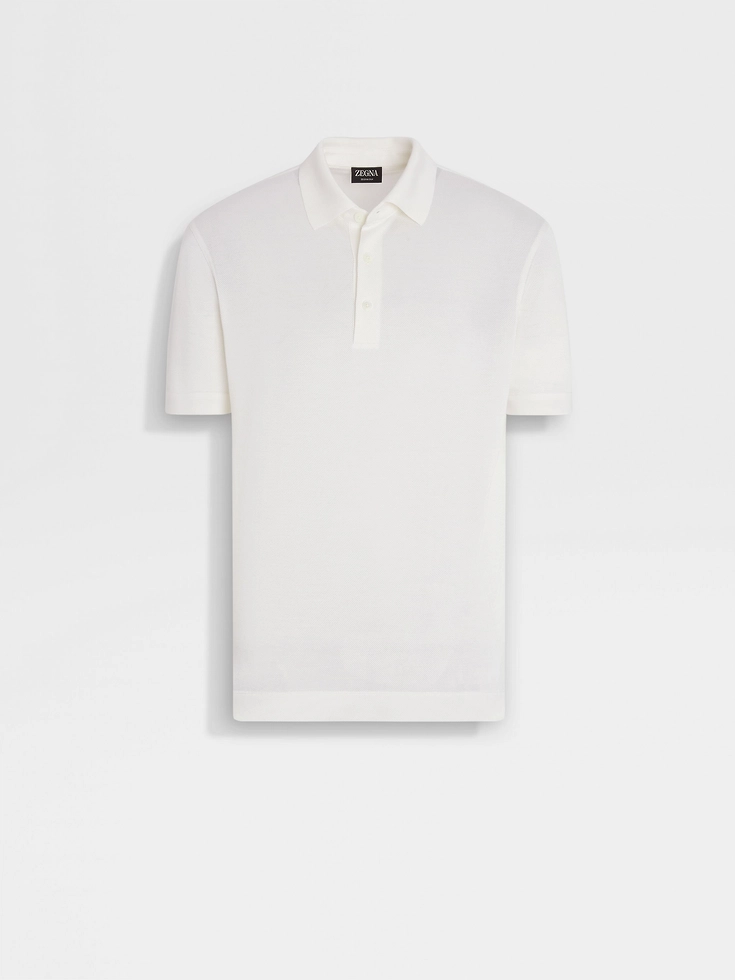 Polo de seda Zegna blanco