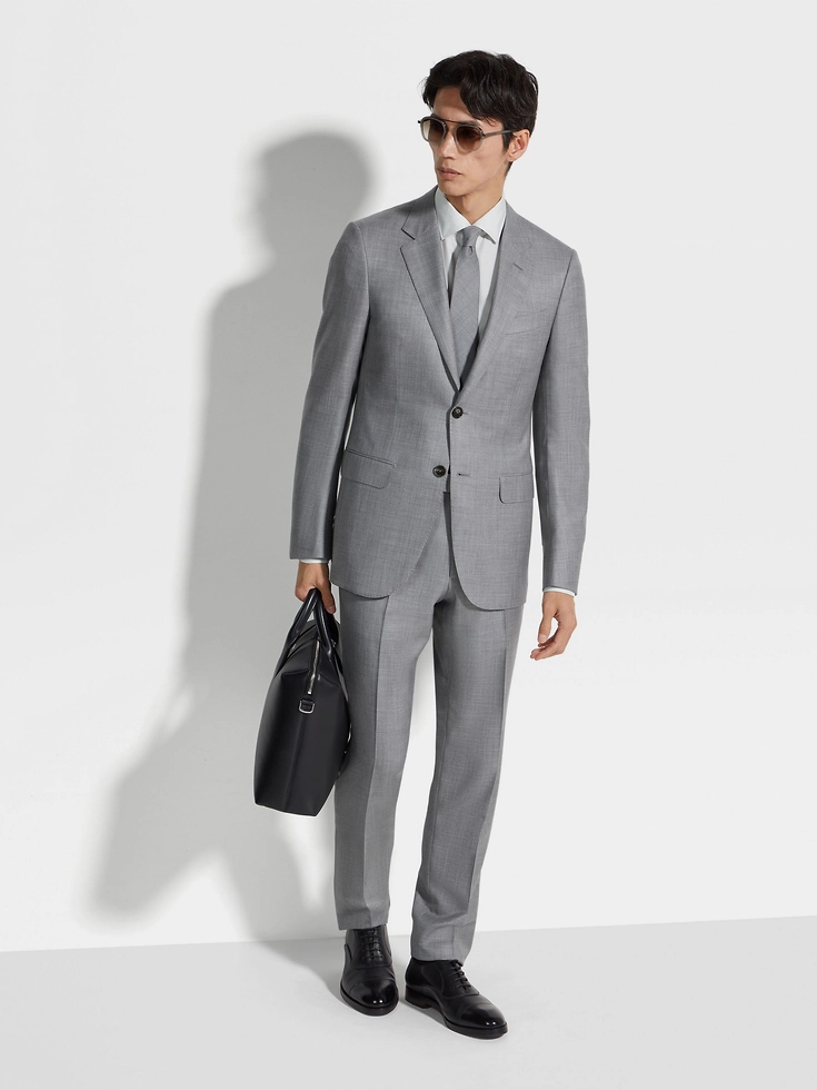 Traje de cachemira Oasi gris claro