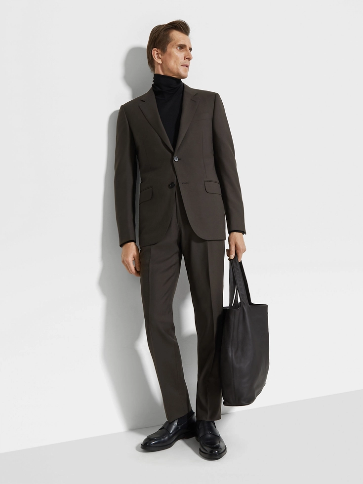 Traje de cachemira Oasi marrón oscuro