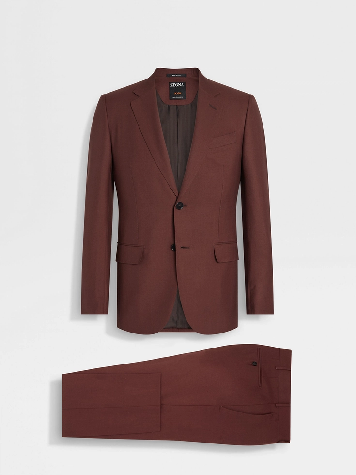 Traje de cachemira Oasi rojo ladrillo