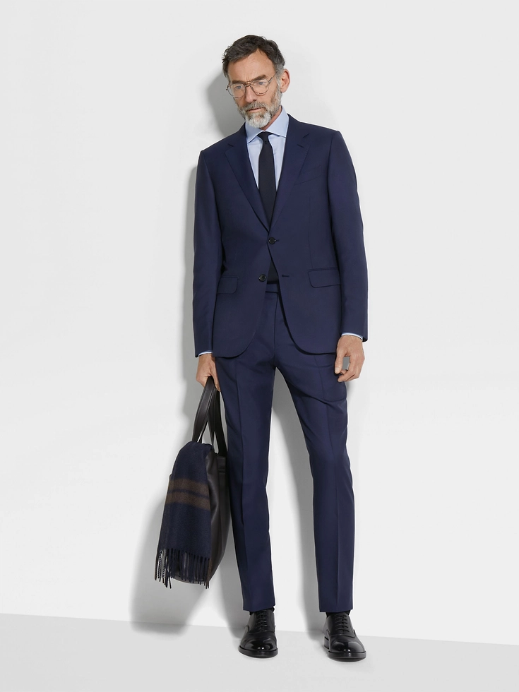 Traje de cachemira azul Oasi