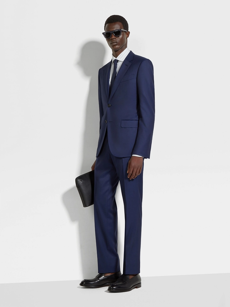 Traje de lana Centoventimila azul eléctrico