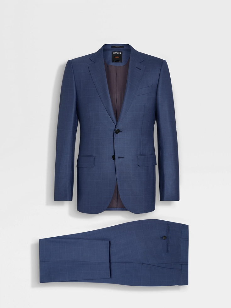 Traje de lana Centoventimila azul utilitario